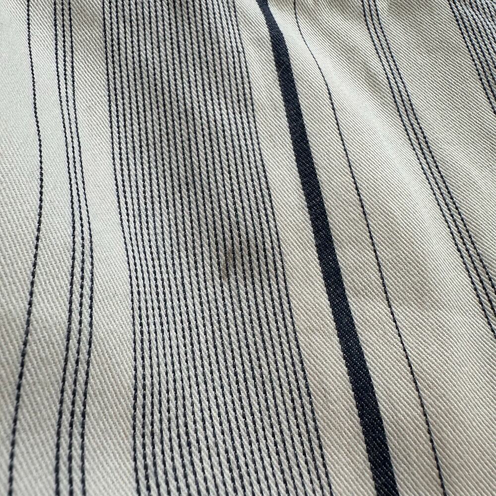 Cartonnier Anthropologie cream & navy blue striped Charlie crop flare pants, 6 - Picture 13 of 14